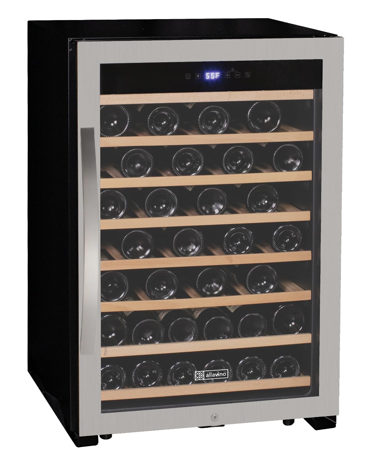 Allavino 22" Wide Cascina Series 55 Bottle Single Zone Stainless Steel Wine Refrigerator KWR55S-1SR