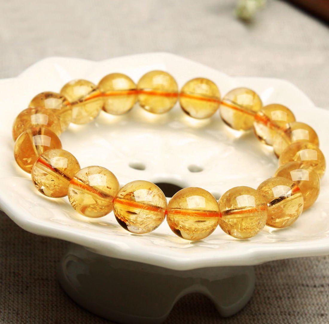 Adabele Real Natural Yellow Citrine Bracelet 8.5 inch Stretch Gemstone Beaded Bracelet Chakra Healing Crystal Stone Jewelry Wome