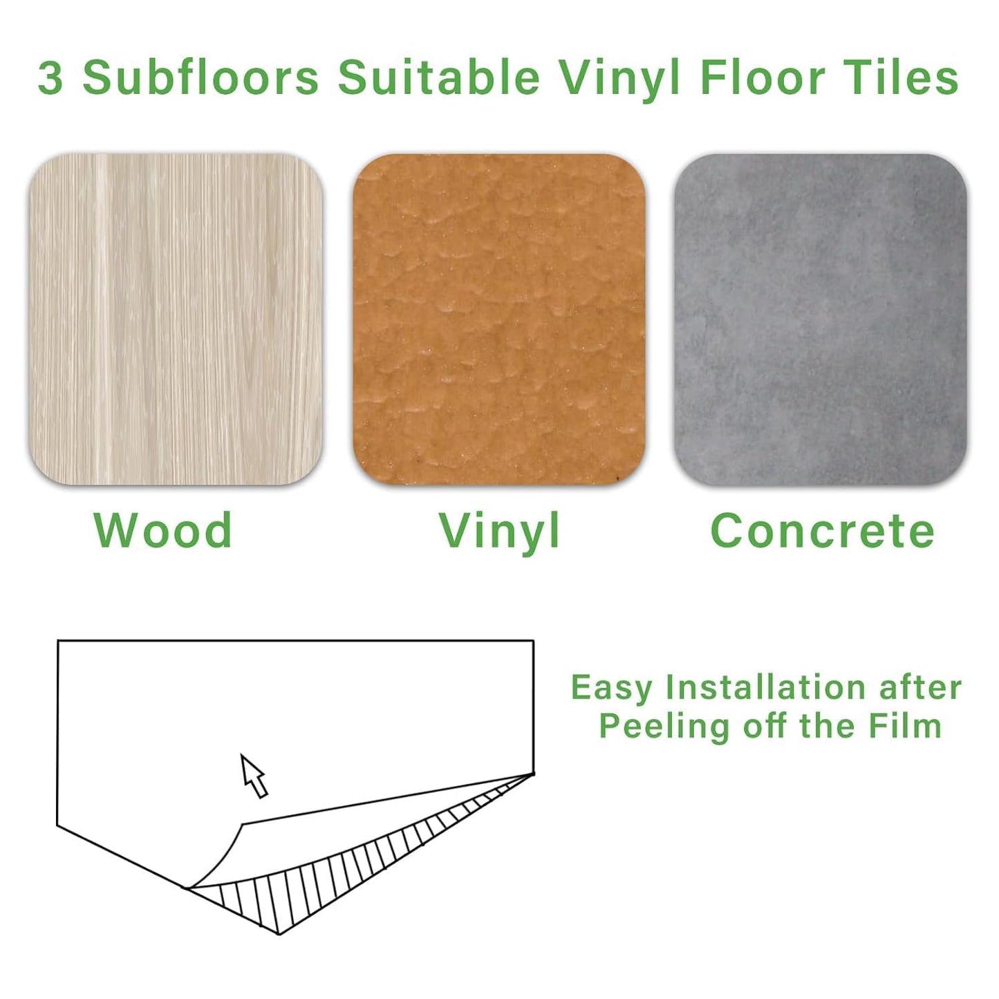 ZRJT 10-Pack 10 Sq.Ft Peel and Stick Floor Tiles Vinyl Polish Pattern Flooring, 12” x 12” Self Adhesive Vinyl Flooring DIY for Kitchen, Bathroom, Laundry, Polish Green Marble