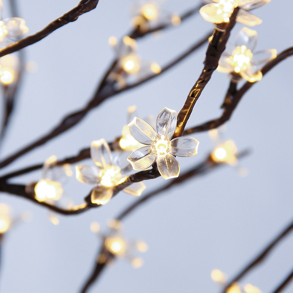 Lightshare Cherry Blossom Tree 5FT 128 LED Lighted Tree for Decoration Inside and Outside, Home Patio Wedding Festival Christmas Decor, Warm White