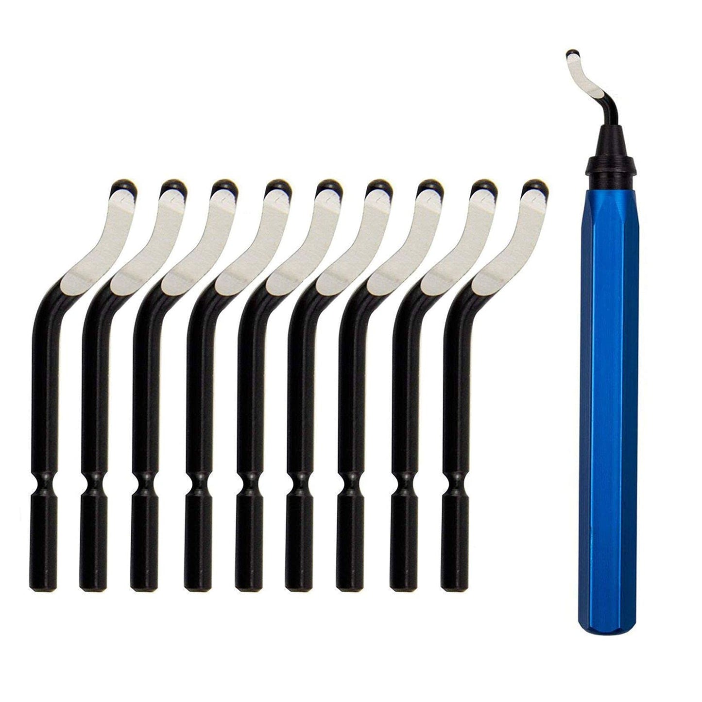 Linelucool Deburring Tool with 10Pcs HSS Blades - Deburring Tool for Metal, Aluminum, Copper, Plastic Pipe, 3D Printing, Brass