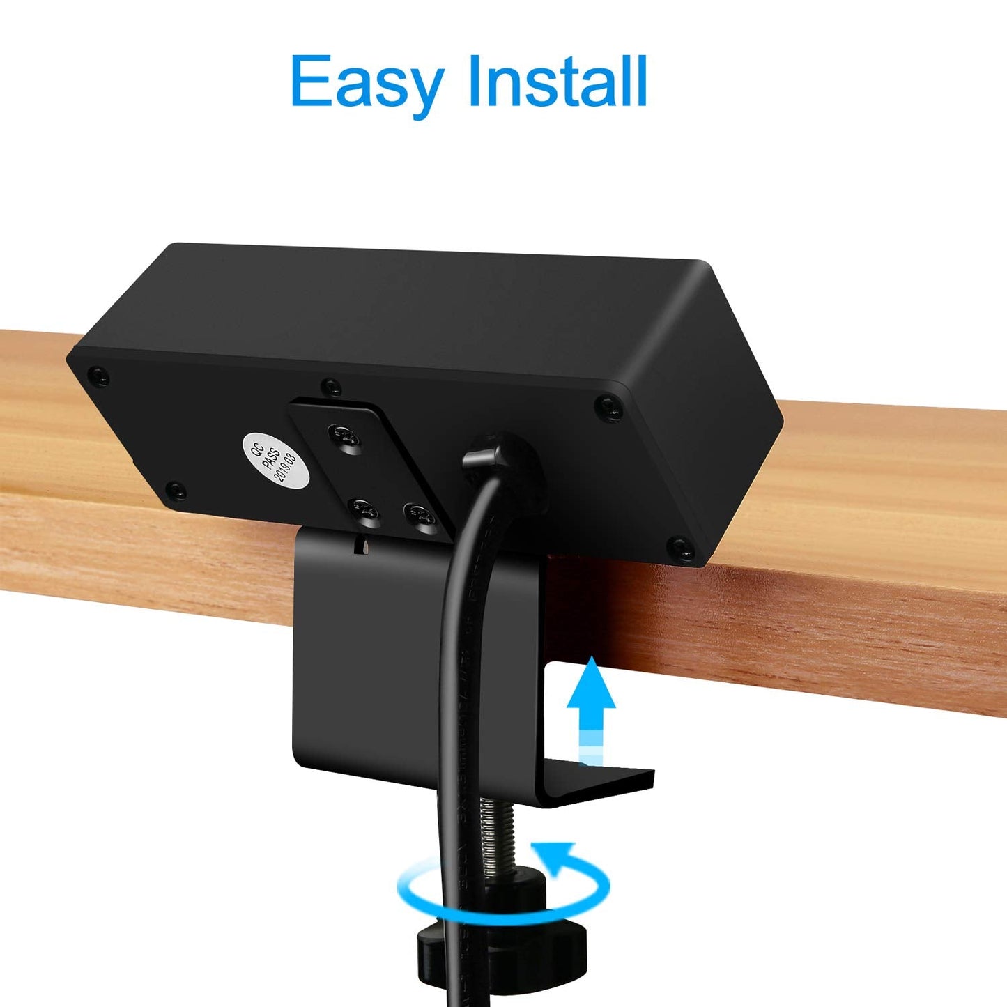 CCCEI 3 Outlet Desk Clamp Power Strip with USB Ports, Desktop Power Strip Surge Protector 1200J. Table Mount Charging Power Station, on Edge Power Outlet 125V 12A 1500W.