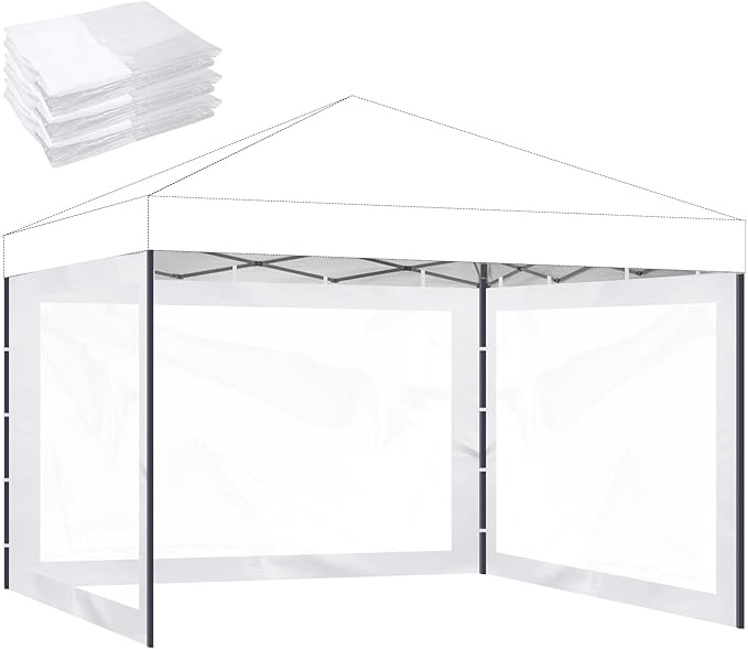 Instant Canopy Sidewalls for 10x10 Pop Up Canopy Tent, 300D Waterproof Material for Outdoor Events, Vendor Booths, and Pri...