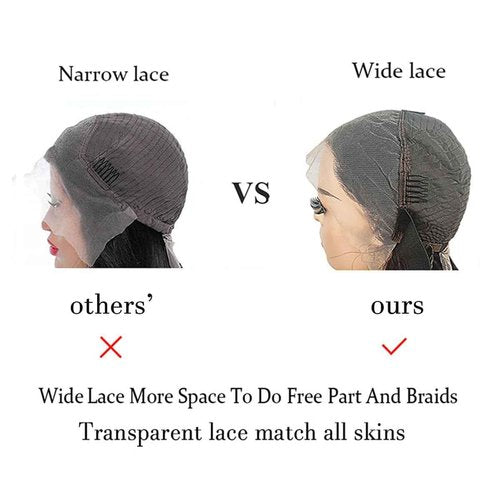 Body Wave Lace Front Wigs Human Hair Wide Lace 180 Density Human Hair Wigs 13x4 Human Hair Lace Front Wigs Pre Plucked 22 Inches Natural Color