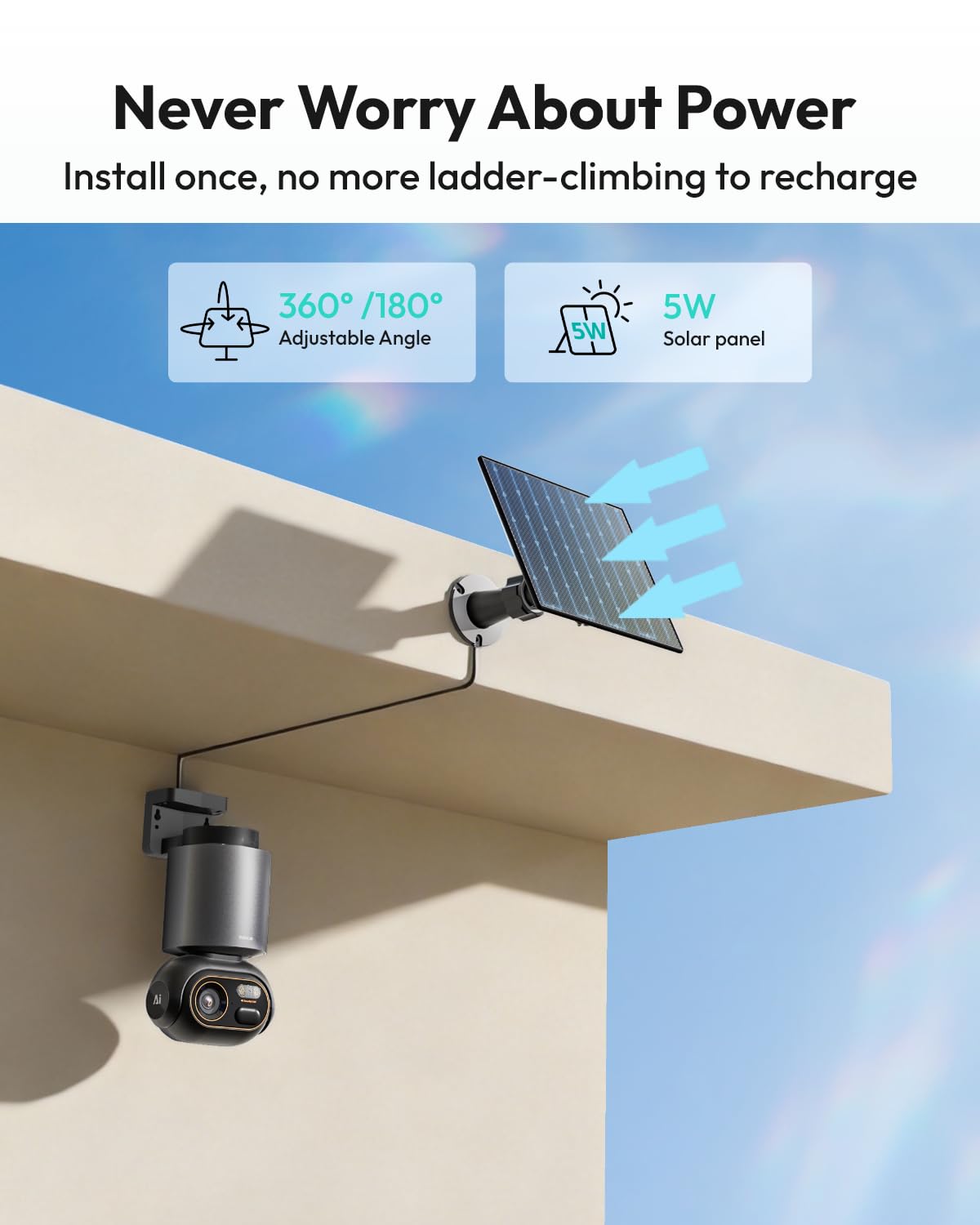 BOTSLAB 4K Security Cameras Wireless Outdoor, 4 Cam-Kit, Solar Camera for Home Security with Full Color Night Vision, No Subscription,AI Recognition,32GB Local Storage Base Station,360° PT,2.4GHz WiFi