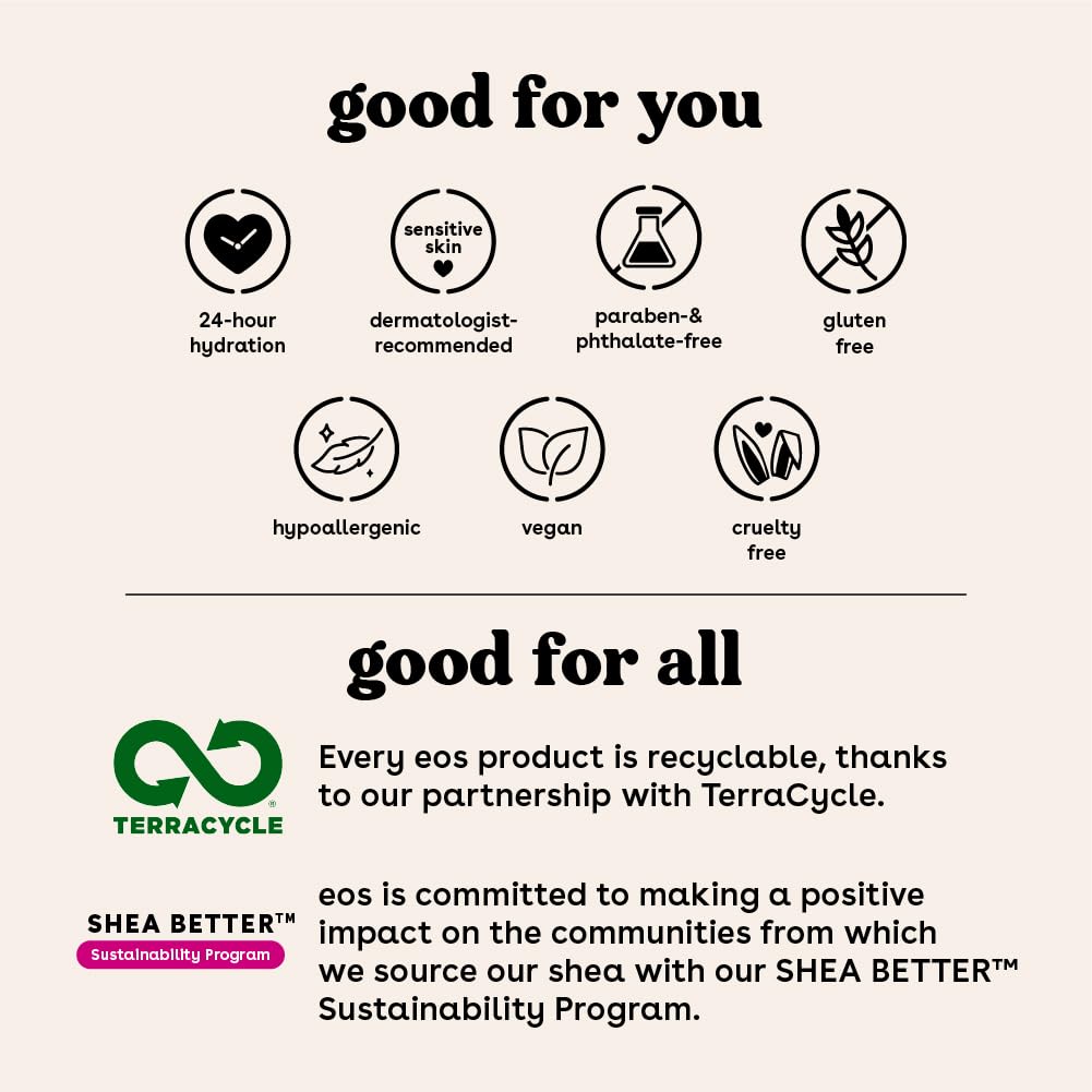eos Shea Better Body Lotion- Crme de Pistachio, 24-Hour Moisture Skin Care, Lightweight & Non-Greasy, Made with Natural Shea, Ve