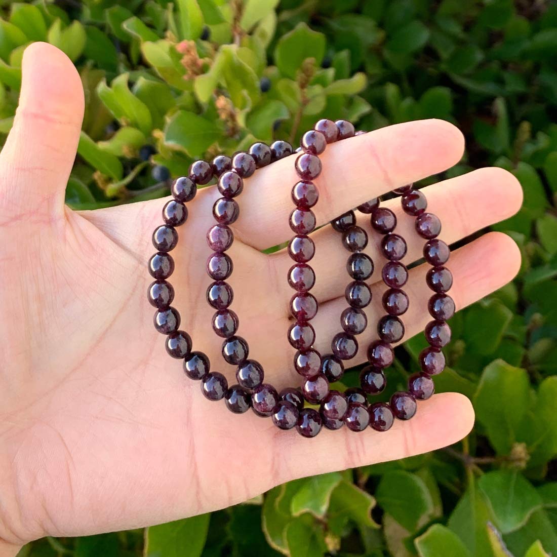 Adabele Real Natural Garnet Bracelet 8 Inch Stretch Gemstone Beaded Bracelet Chakra Healing Crystal Stone Jewelry Women Mom Gift