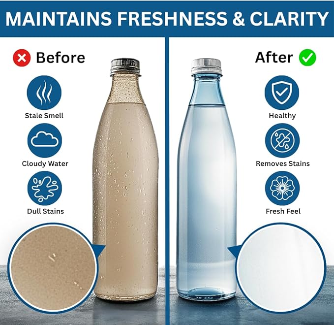120 Count, Odor & Stain Remover for Stainless Steel, Tumblers, Thermos & Glass Bottles – Effervescent Deep Cleaning Tabs, No Scrub Needed, Water Bottle Cleaner Tablets, Chlorine-Free