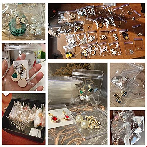 PVC Clear Jewelry Anti Oxidation Zipper Bag Antitarnish Plastic Bags for Packaging Jewelry Rings Earrings Transparent Poly Pouch（100pcs 2.75 * 4 IN）