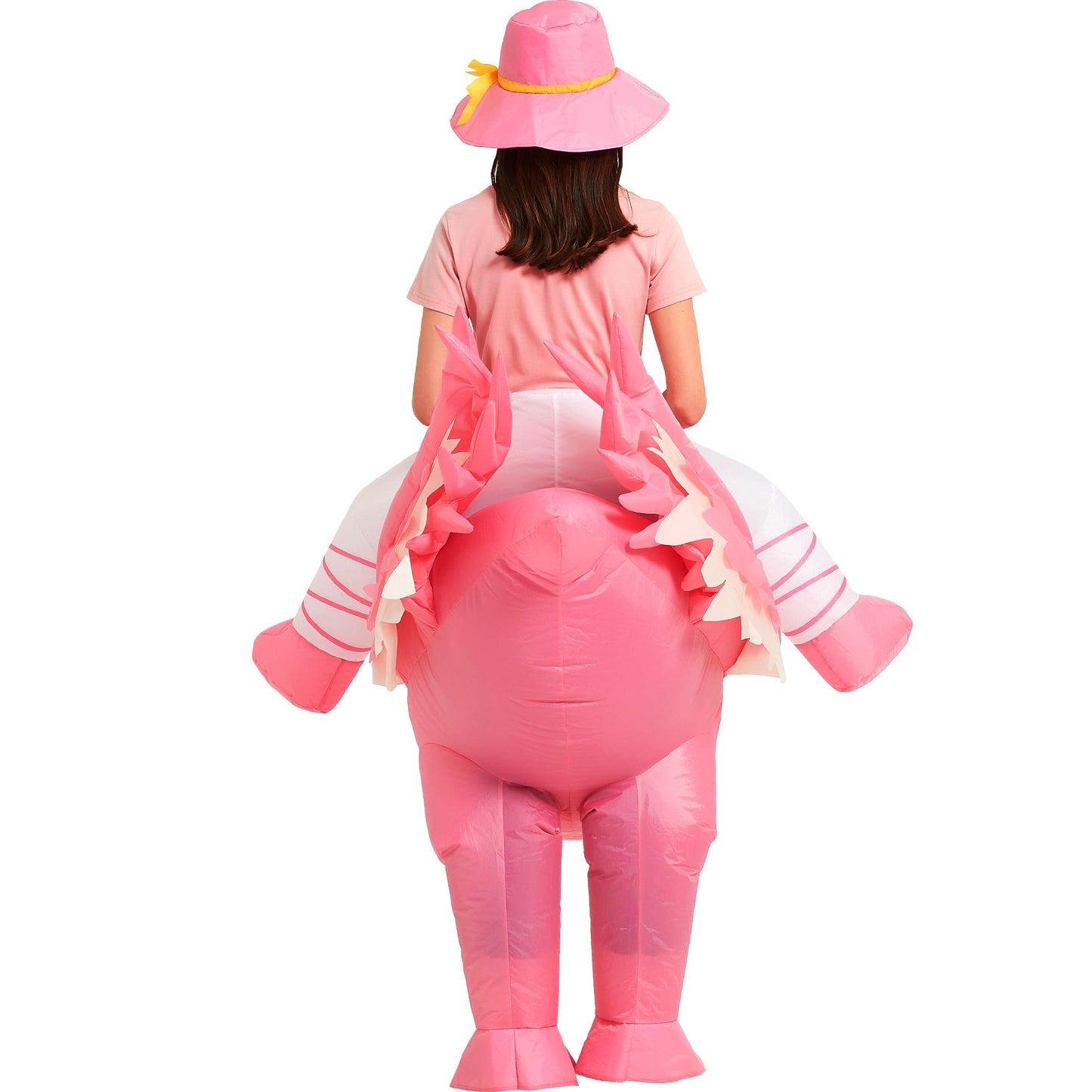 One Casa Inflatable Flamingo Costume Riding On Flamingo Air Blow up Funny Fancy Dress Party Halloween Costume for Adult