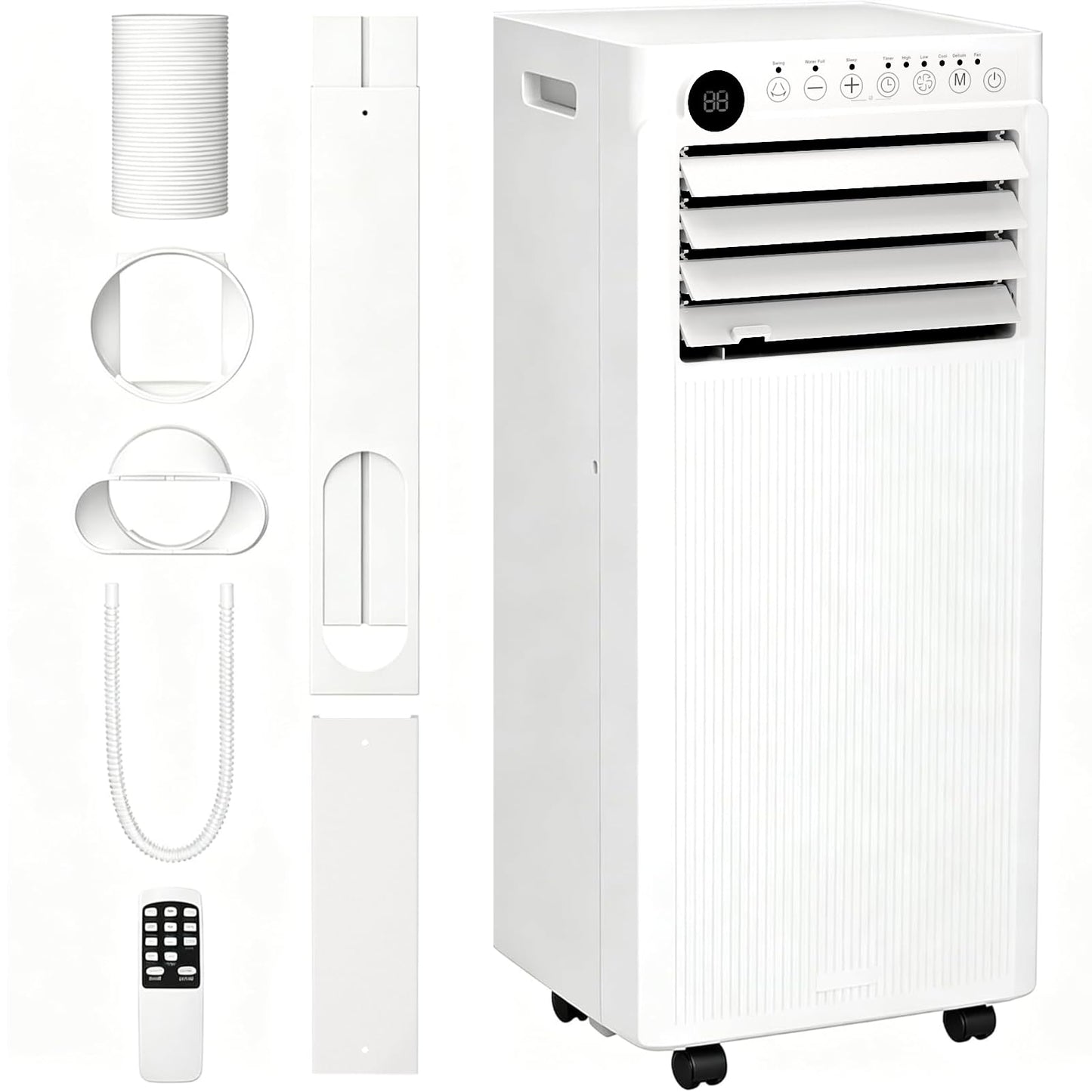 Electactic 10000 BTUs Portable Air Conditioners, 4 in 1 AC Unit Cools 450 Sq.Ft, Air Conditioner Portable with Cool, Fan, Dehumidifier, Auto Drain, 24H Timer/Remote Control/Window Kit