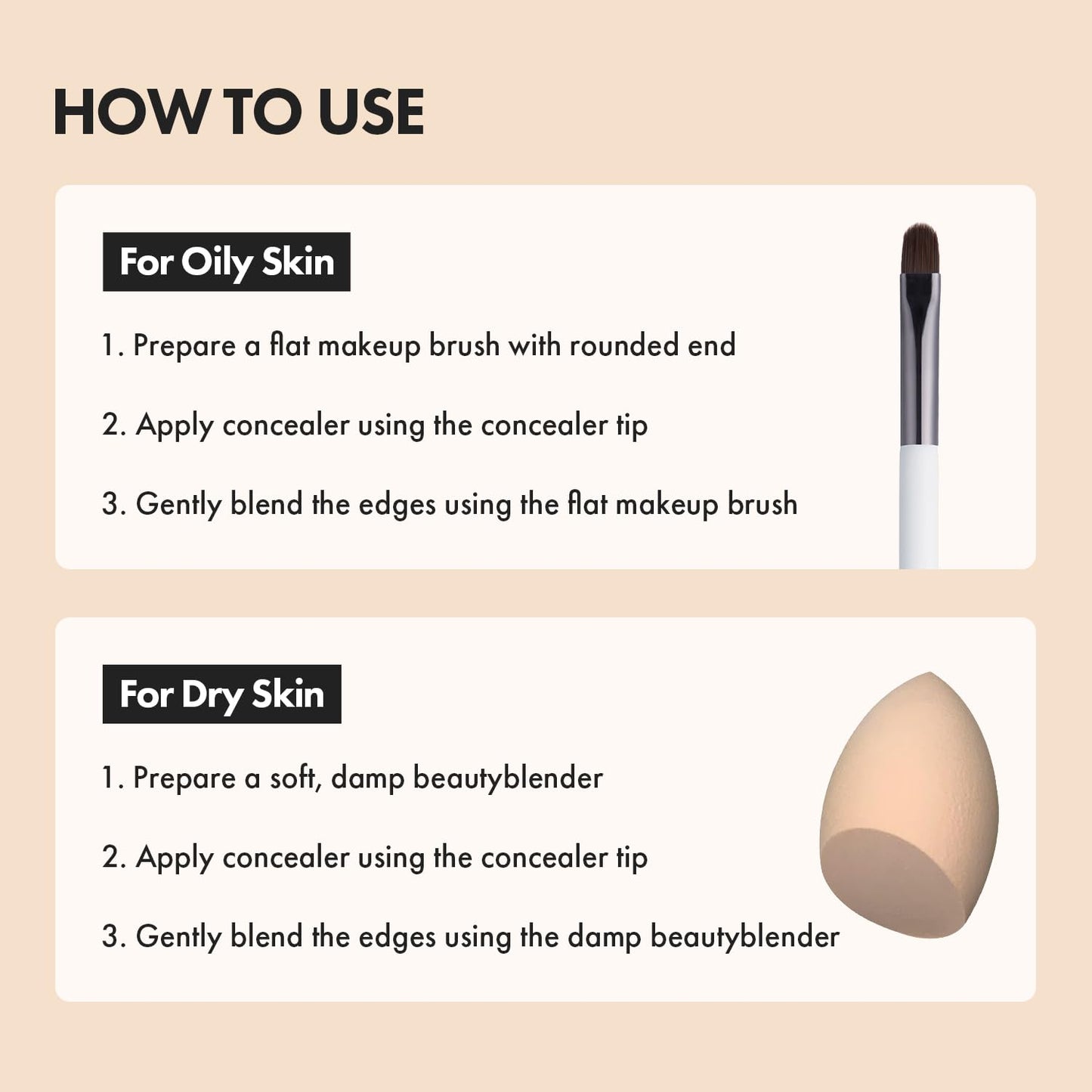 LUNA Long-Lasting Tip Concealer Cover-Fit (#04 Sand) Full Coverage, for Under Eye Dark Circles, Fine Lines, Redness & Discolorat