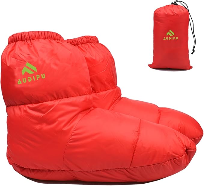 AUDIFU Down Booties Warm Socks Ultralight Sleeping Sock for Camping, Backpacking - Camp Sleeping Bag Tent Down Foot Warmer...