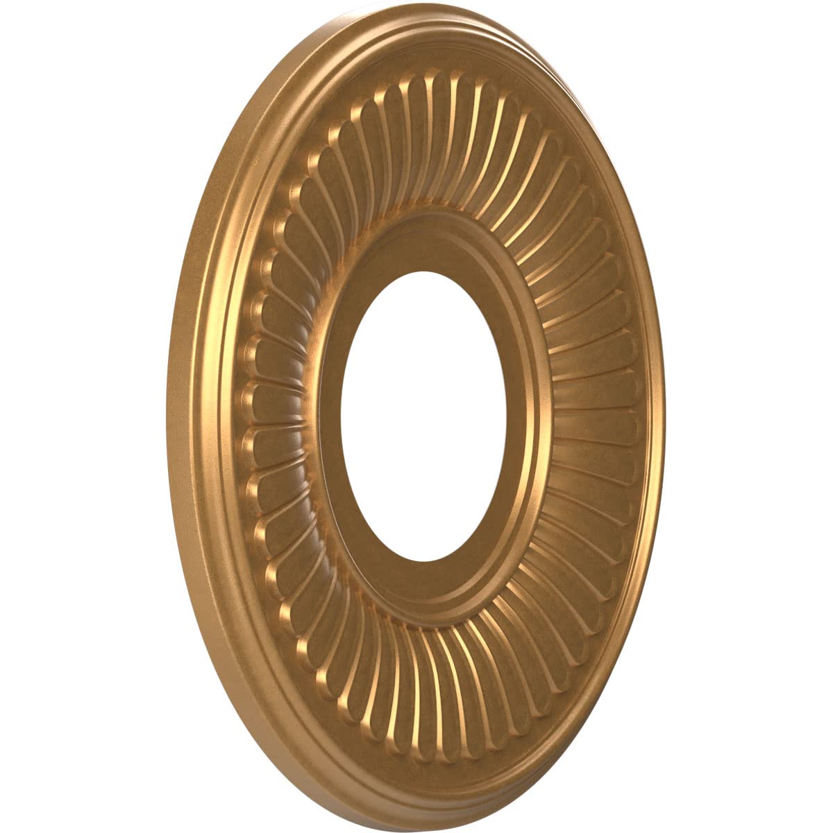 Ekena Millwork Cmp10Bebgl Berkshire Thermoformed Pvc Ceiling Medallion (Fits Canopies Up To 4 1/2), 10Od X 3 1/2Id X 3/4P, Brigh