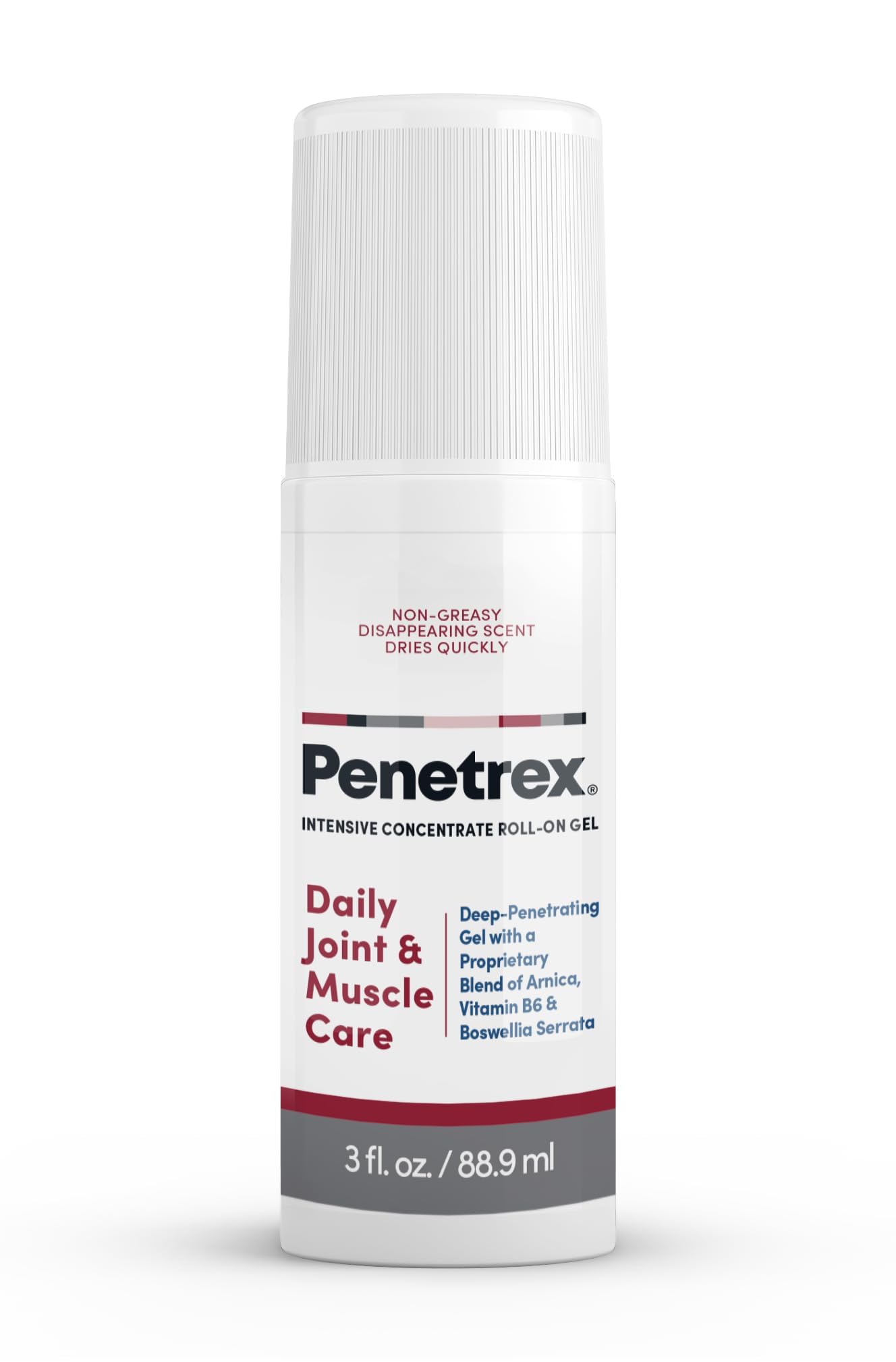 Penetrex Joint & Muscle Therapy Roll On - Soothing Gel for Back, Neck, Hands, Feet - Premium Whole Body Rub with Arnica, Vitamin B6 MSM & Boswellia - 3oz