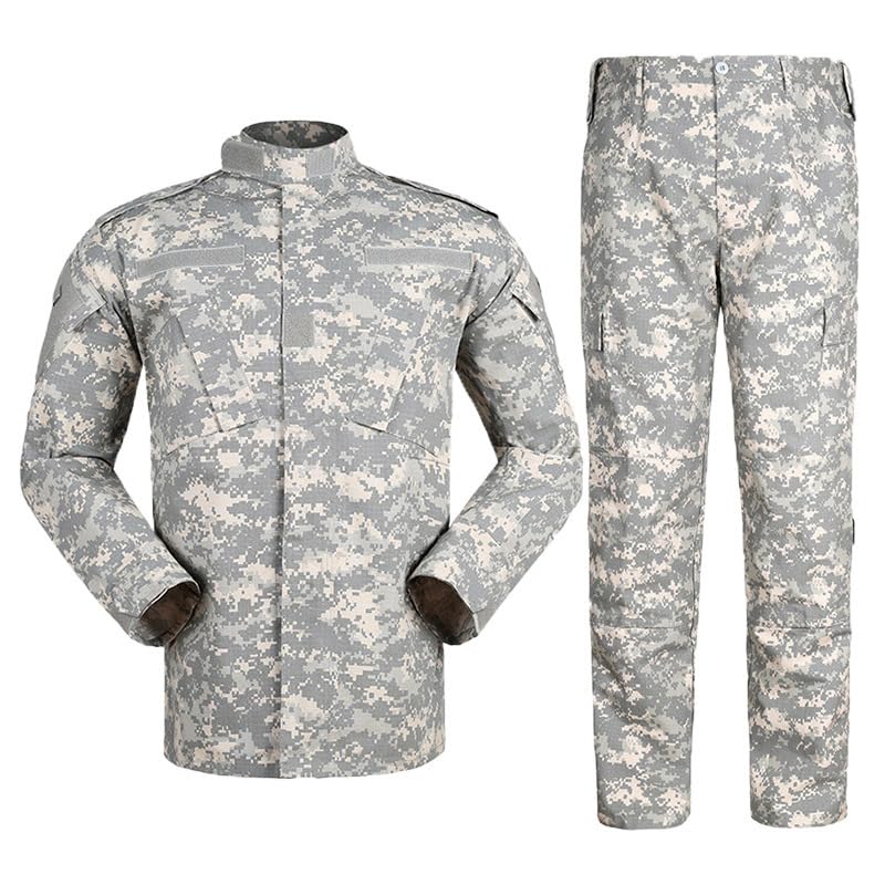 ACU Camouflage Training Uniform Tactical Military Combat Uniform Set Outdoor Camping and Hiking Set (ACU Generation II, Small)