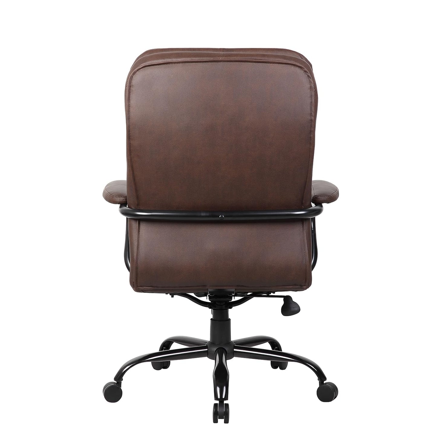 Boss Office Products Heavy Duty Double Plush LeatherPlus Chair with 350lbs Weight Capacity in Bomber Brown (B991-BB)