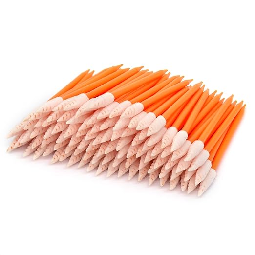 Wellgler's Foam tip Cleaning swabs，Cleaning kit for Electronic, Gun Cleaning or Clean Solenoid valves（Ideal for Cleaning Narrow Gaps or Tracks） (Orange 200)
