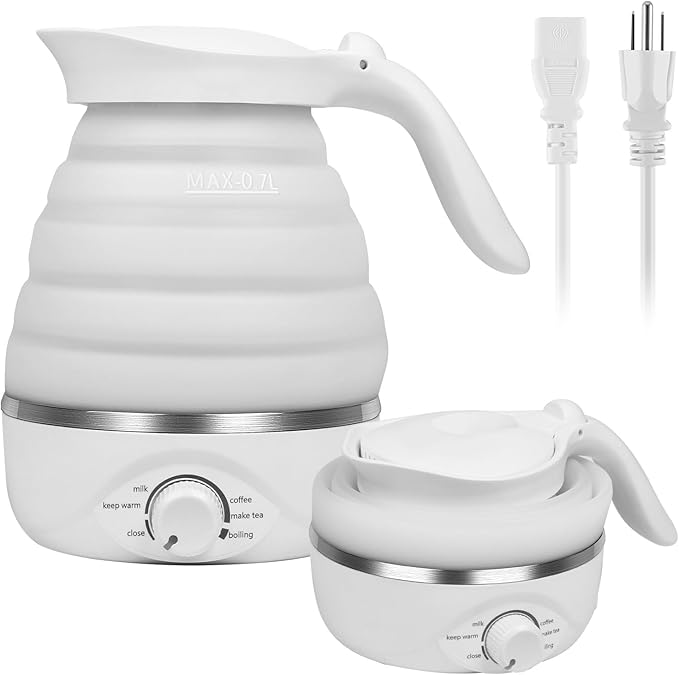 Xfbaozxy Travel Foldable Electric Kettle, Collapsible Kettle Travel Electric Collapsible Electric Tea Kettle Food Grade Si...