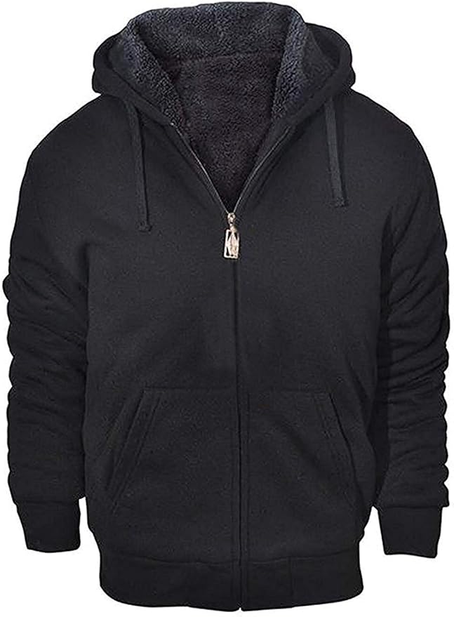 GEEK LIGHTING Hoodies for Men Heavyweight Fleece Sweatshirt - Full Zip Up Thick Sherpa Lined