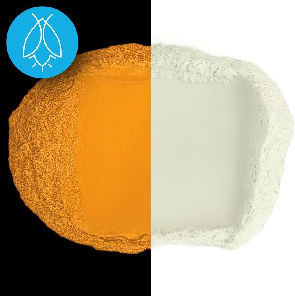 Glow in The Dark Pigment Powder - Neutral and Fluorescent Color for Art Painting, Fine Art, Nail Art Paint, and DIY Crafts - Long Lasting 10+ Color Options - Neutral Orange - (1 Kilogram)