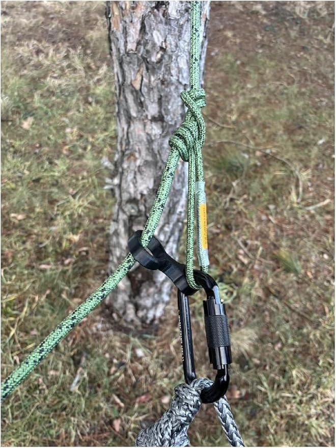 Saddle Hunting Figure Aider Tether and Linesman Ascender – Lightweight PETG Outdoor Gear Holder – One-Handed Climbing and ...