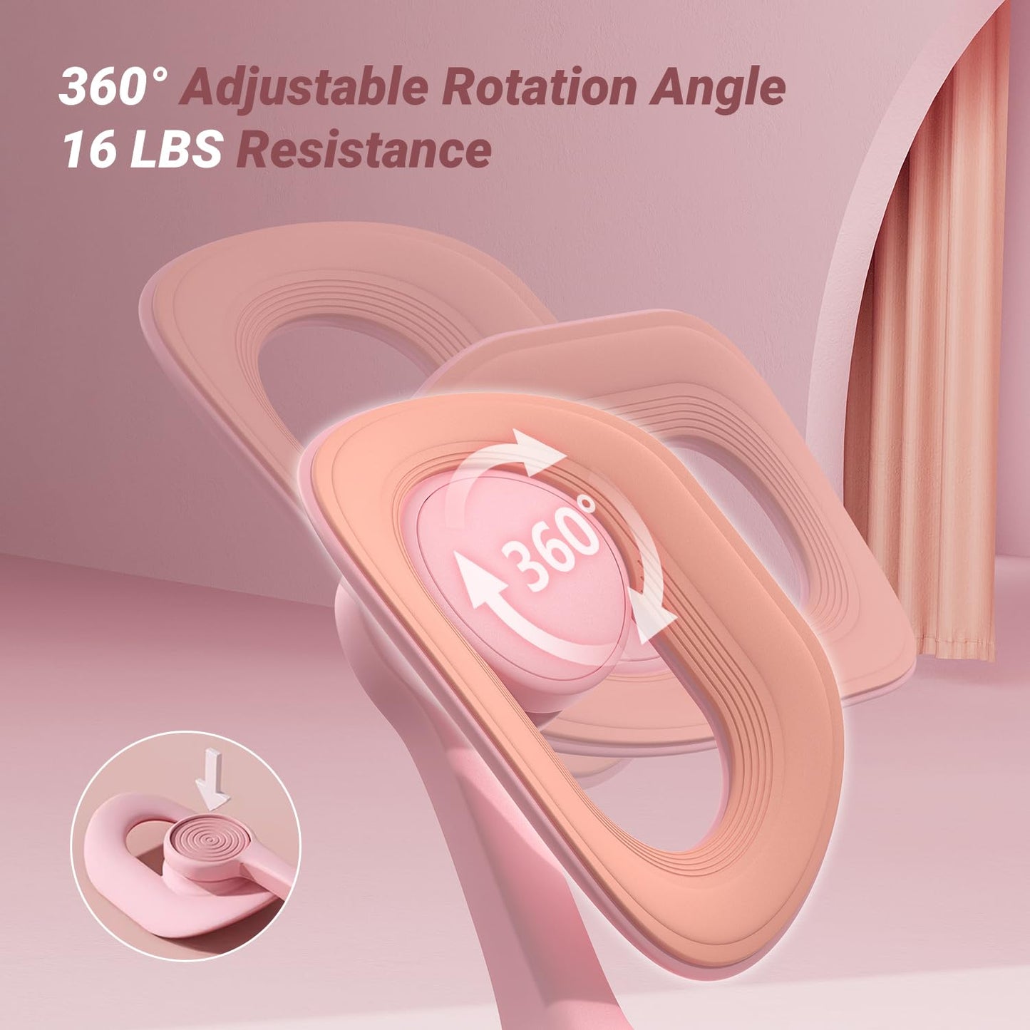 MERACH Thigh Trainer, Pelvic Floor Muscle Trainer, Inner Thigh Exercise Workout Equipment for Home Gym, Pelvic Floor Strengthening Women (Pink)