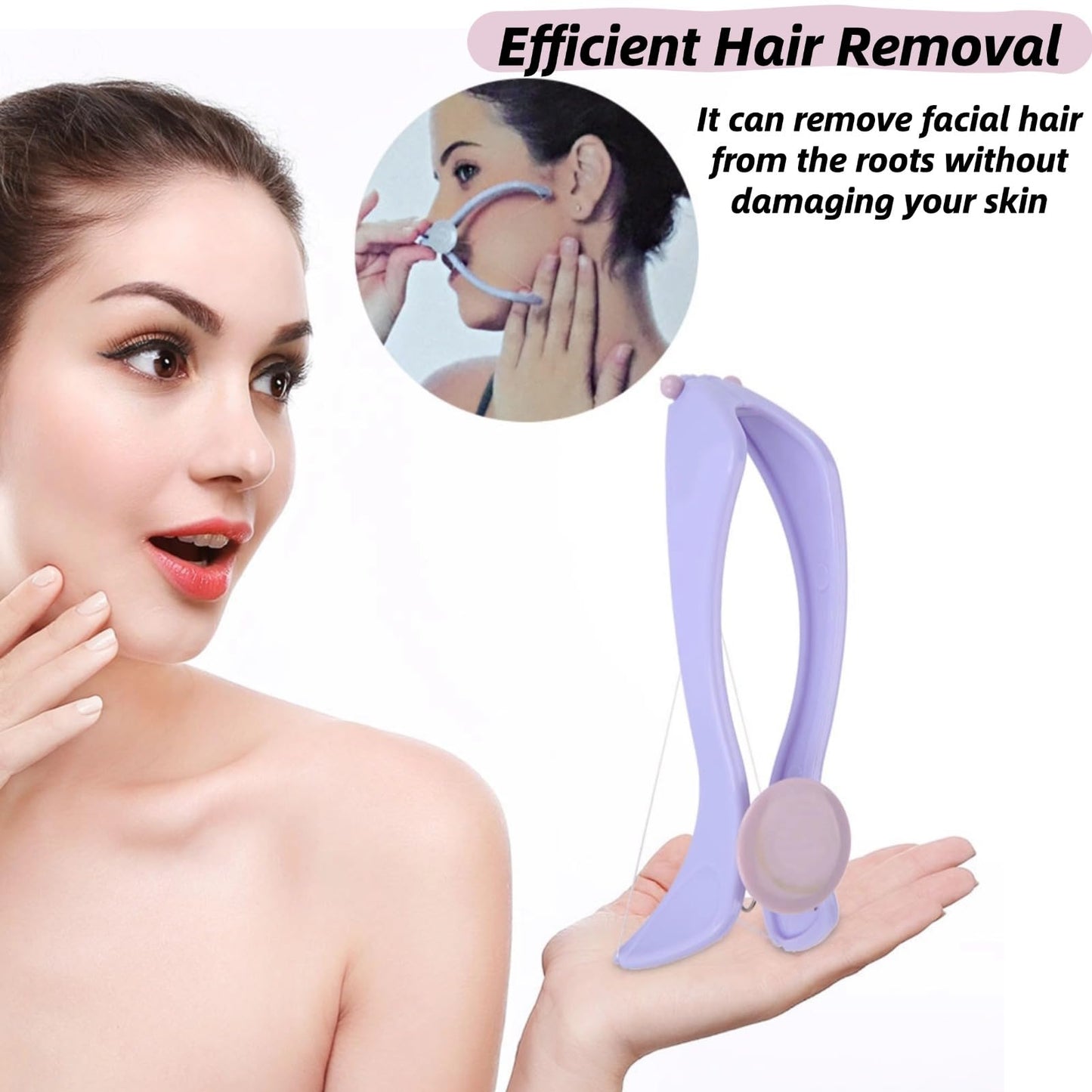 EIMSOAH Facial Hair Removal for Women, with Threading Removal Tool, Portable Size for Facial, Neck Hair (Glasses Box)