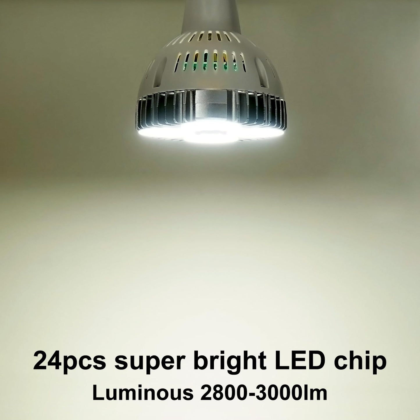 Aolyty 35w (75W Equivalent) PAR30 LED Bulb White 6000K 2800lm E26 Base25 Degree Beam Angle Track Spotlight with Fan AC 120v