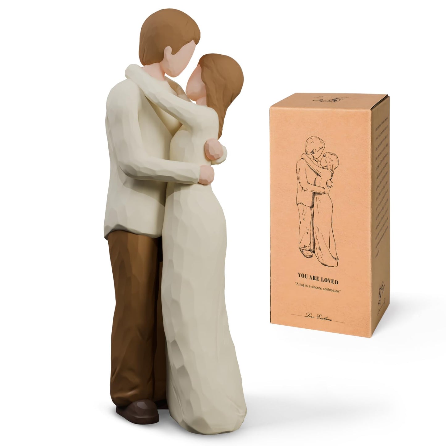 NANAOUS Couple Figurines, Best Wedding Engagement Romantic Gift for Husband Wife, Love Statue Valentine's Day Anniversary Birthday