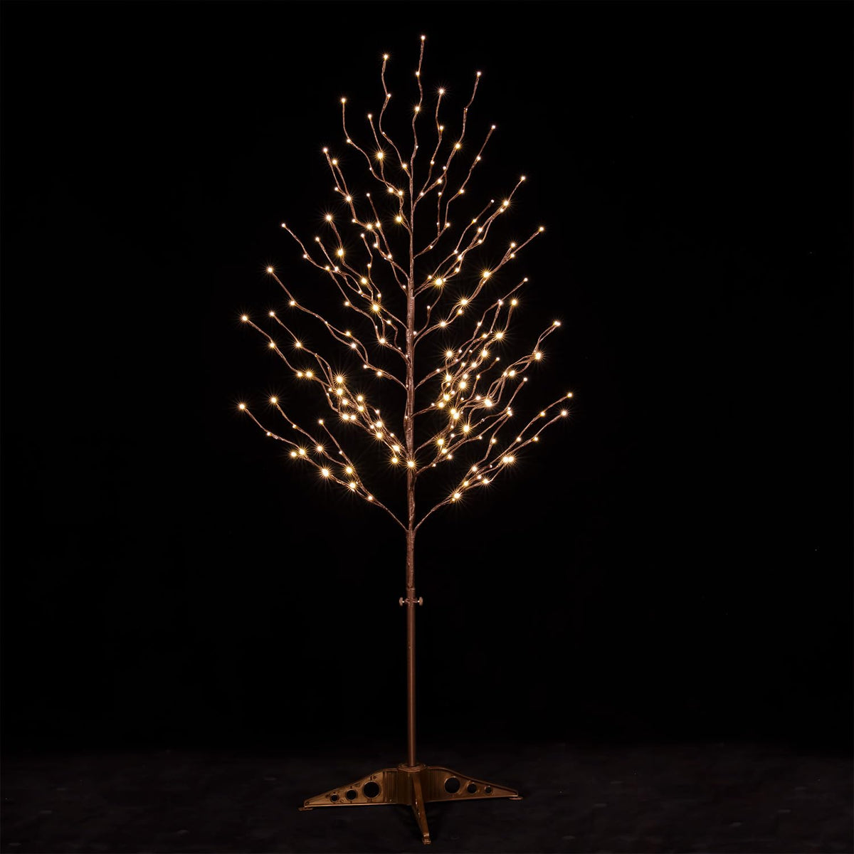 TYBEEU Star Light Tree Set 4ft, 5ft and 6ft with 128/216/256 Warm White LEDs for Holiday Decor - Dimmable, UL Certified, Waterproof - Ideal for Indoor and Outdoor Decoration