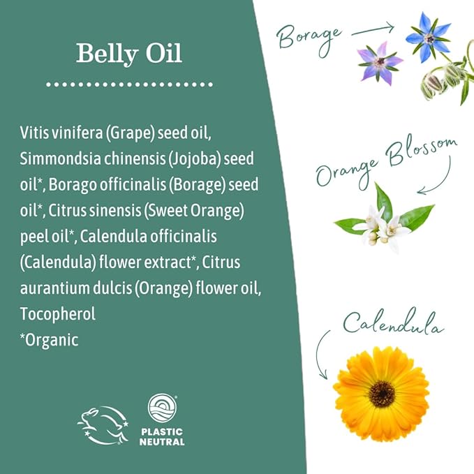 Earth Mama Belly Butter & Belly Oil Bundle for Dry, Stretching Skin | Moisturize + Encourage Skin's Natural Elasticity During Pregnancy & Beyond, 8-Fluid Ounce & 4-Fluid Ounce
