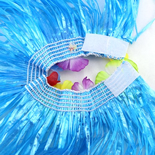 BAJOTAL Hawaiian Luau Hula Grass Skirt with Large Flower Costume Set for Dance Party Decorations Favors
