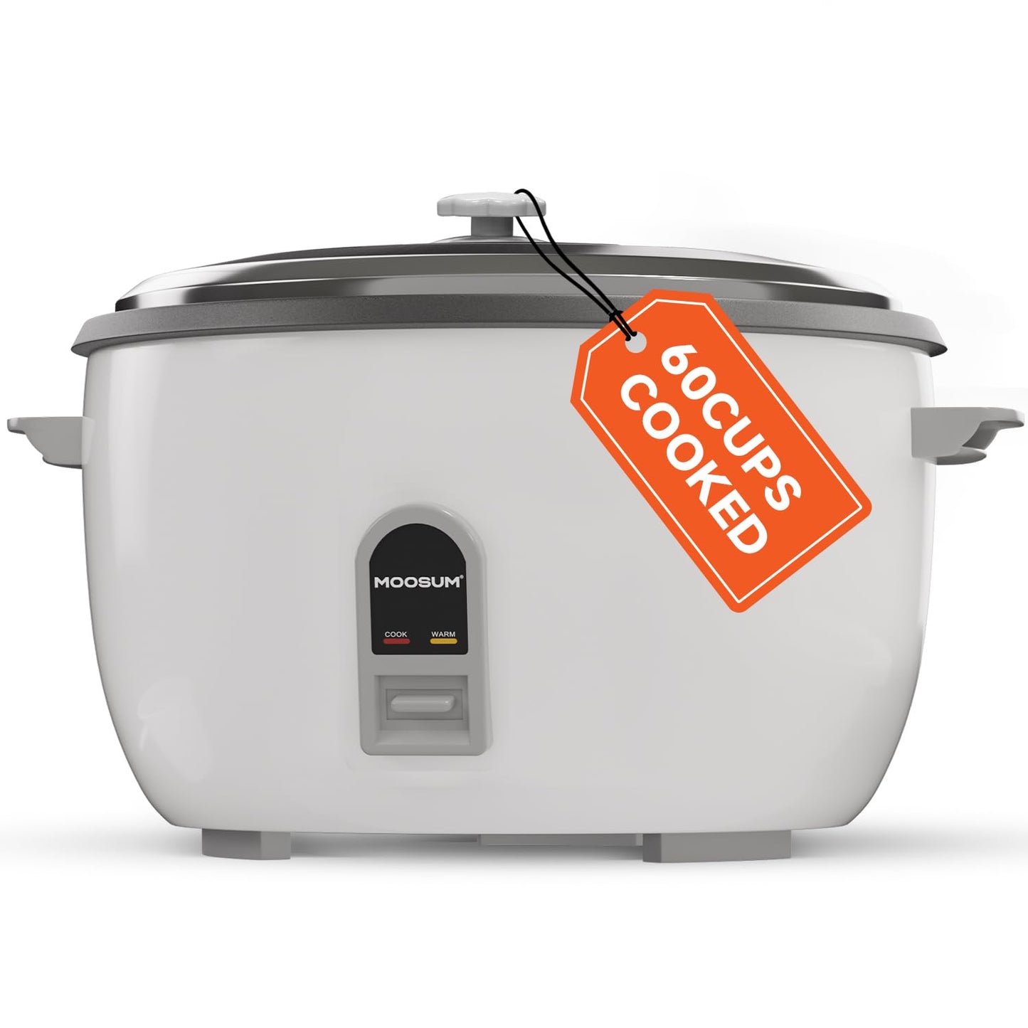MOOSUM Commercial Rice Cooker, Large Capacity 30-Cup (UnCooked), 60-Cup (Cooked) with One Touch Operation and 12-Hour Keep Warm, Easy to Use and clean,1600W