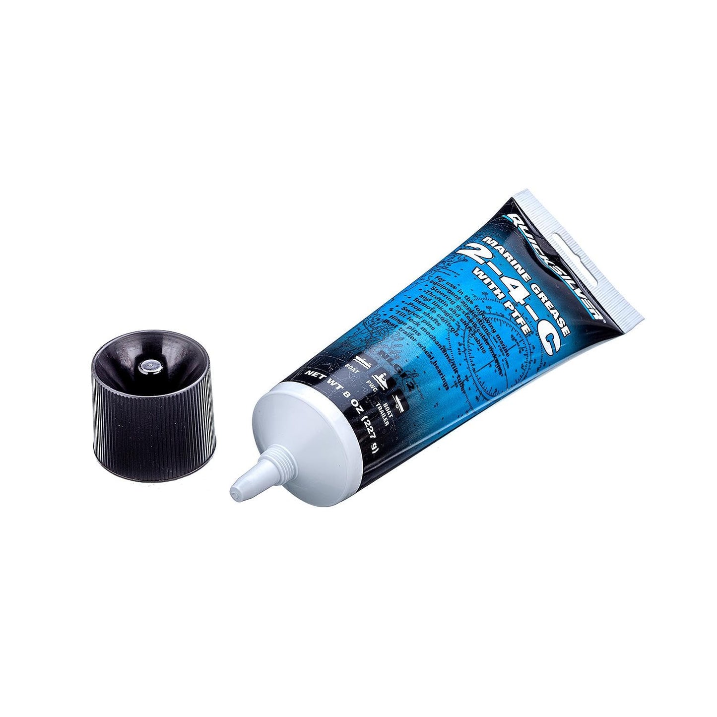 Quicksilver 802859Q1 2-4-C Marine Grease with Teflon, Multi-Purpose Marine Lubricant – 8 oz. Tube