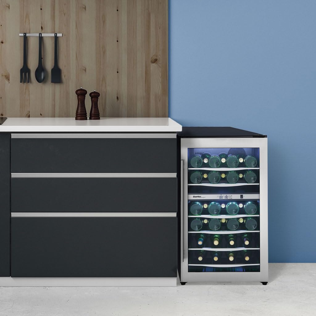 Danby 38 Bottle Free-Standing Wine Cooler in Stainless Steel DWC040A3BSSDD