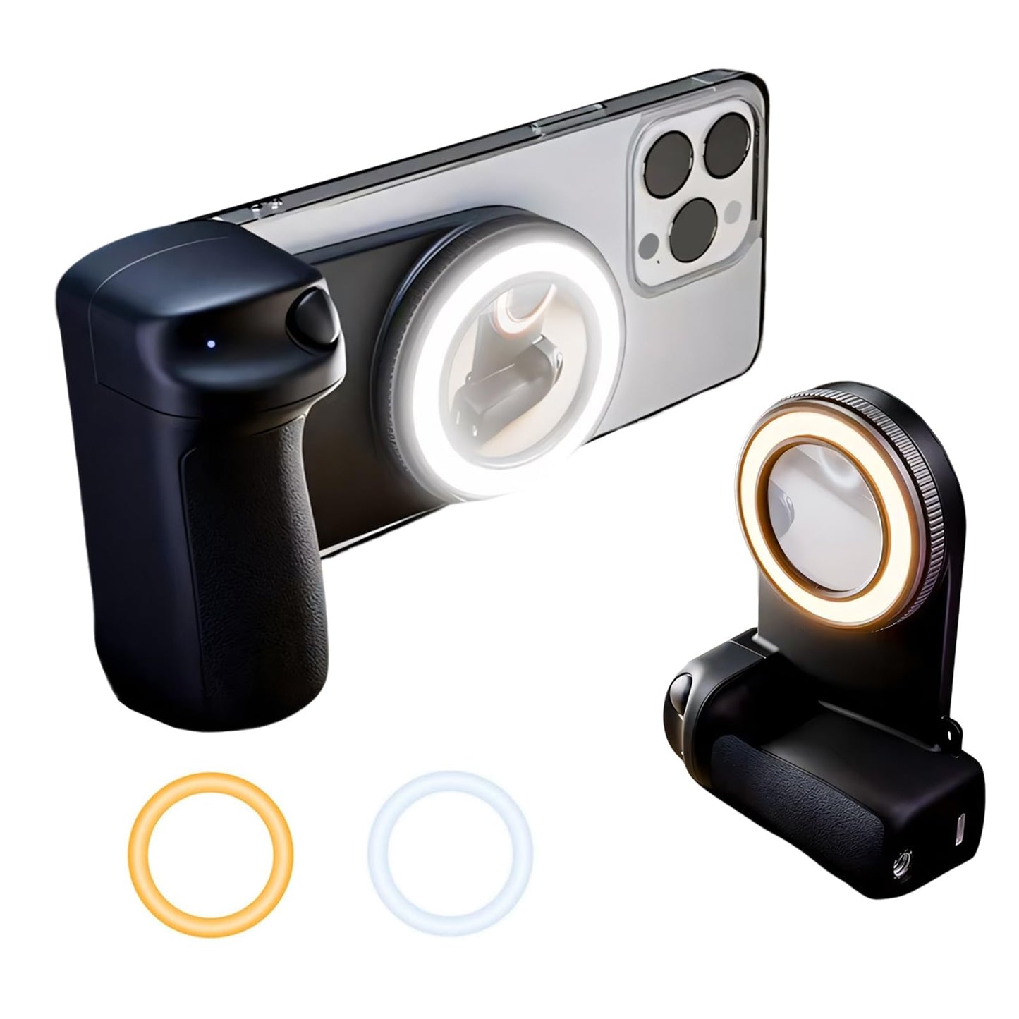 Magnetic Selfie Ring Light, Rechargeable Led Fill Light With A Mirror For Iphone, Wireless Bluetooth Remote Control For Video Vl