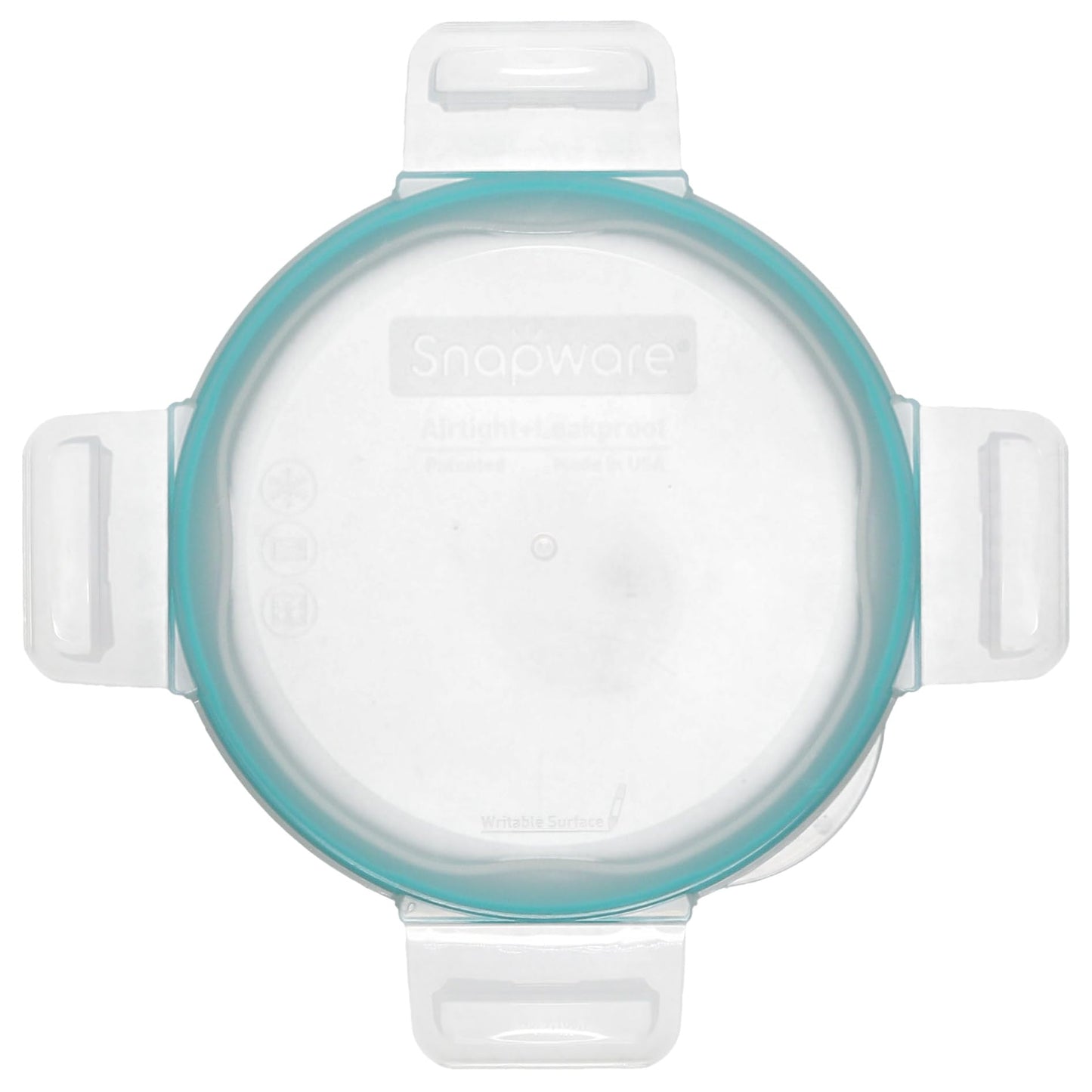Snapware 4-Cup Clear Total Solutions BPA-Free Plastic Food Storage Lid with Teal Gasket - Made in USA