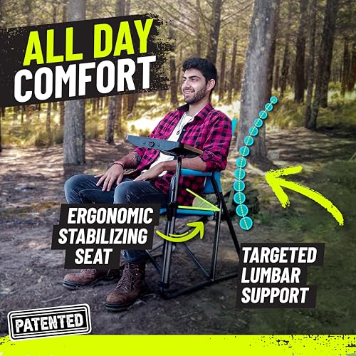 STRONGBACK Outdoor Chair Director Portable Camping Chair with Lumbar Support - Cupholder &Pocket Included - Heavy-Duty Fol...