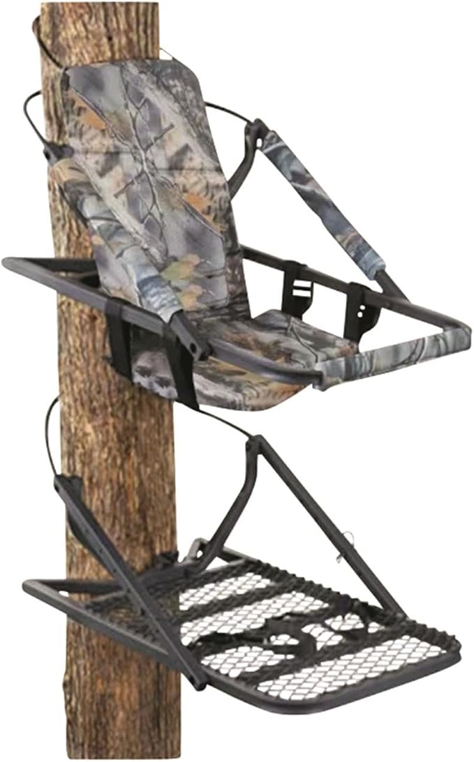 Guide Gear Extreme Deluxe Climbing Tree Stand for Hunting with Seat and Foot Platform, Deer Hunting Accessories Mossy Oak ...