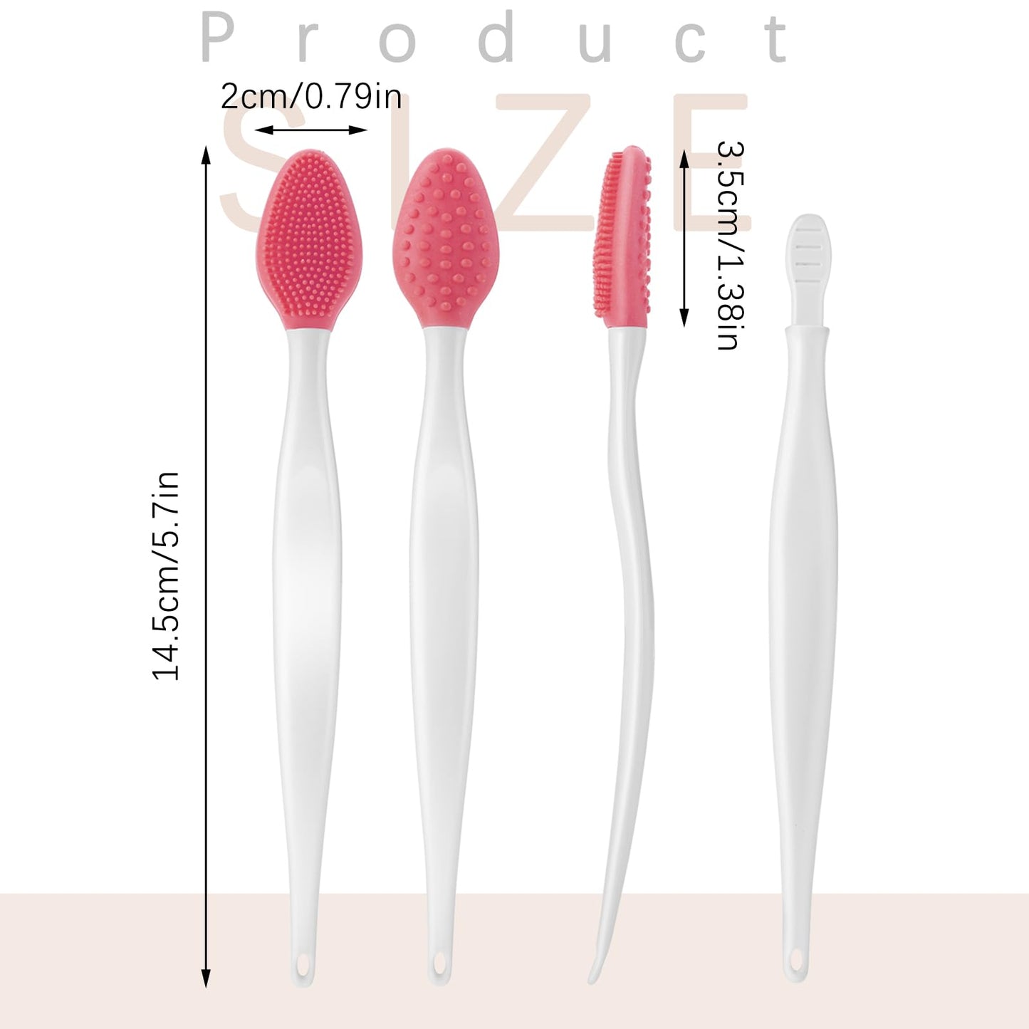 Hpmjz 5 Pcs Lip Scrub Brush Double-Sided Silicone Lip Brush Tool Lip Scrubber Exfoliator for Men Women Lip Lightening Lip Exfoli