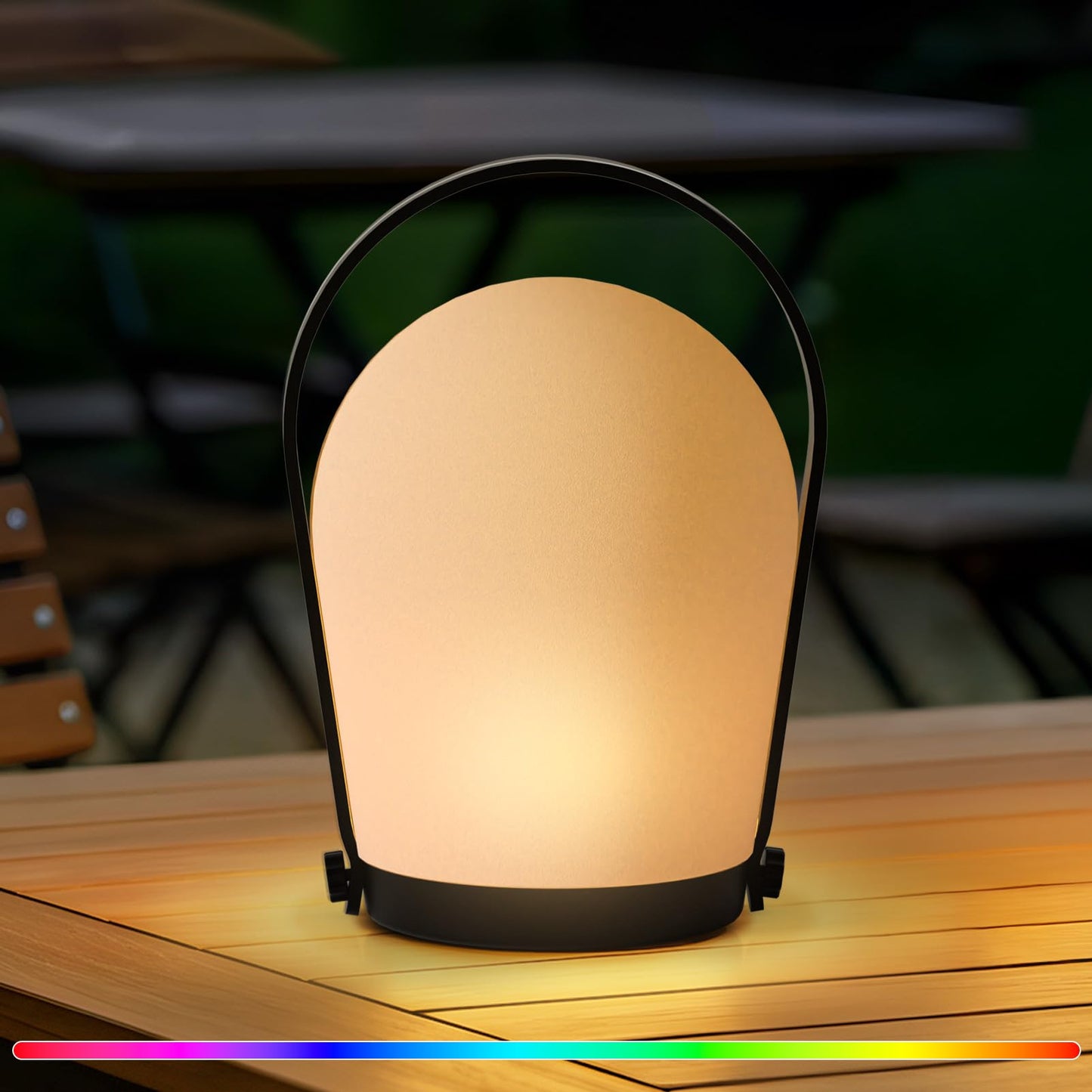 FUYO Outdoor Table Lamp, Hanging Night Light, Portable Shower Lamp. Rechargeable Lamp with RGB for Outdoor Bedroom Living Room Patio Camping Party Garden Porch