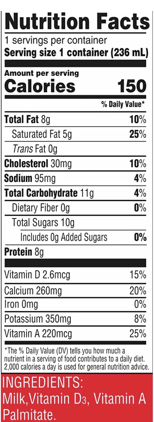 Blue Valley Shelf Stable Whole Milk Boxes with Vitamin D - no refrigeration needed 8 oz Singles (24 Pack) kosher Cholov Yisroel, UHT Pasteurized Tetra Pak Carton.