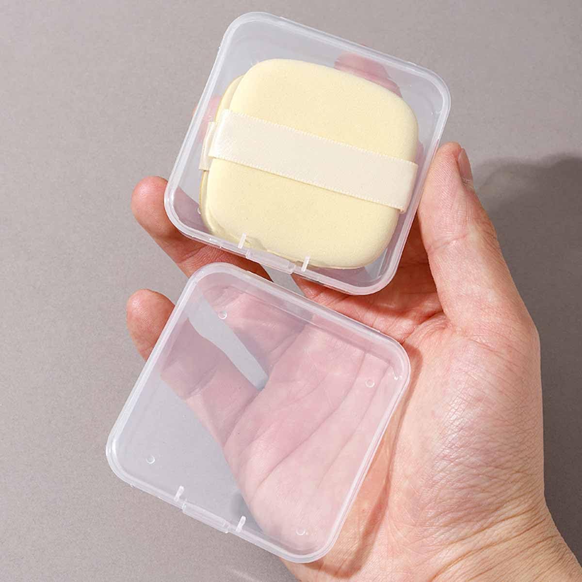 6 PCS Square Powder Puff Holders Cases Clear Makeup Sponge Protective Container Portable Beauty Blender Holder Reusable Dust-Pro