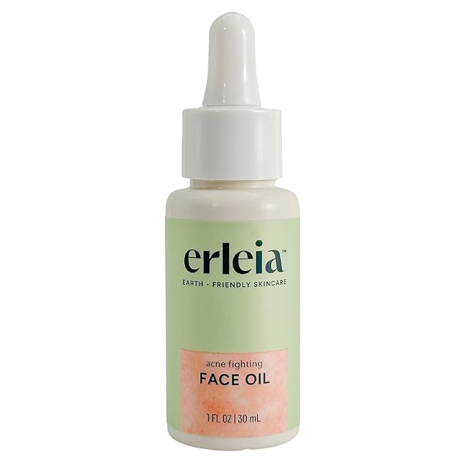 Acne Fighting Face Oil, Moisturizing Facial Oil with Tea Tree Oil, Treats Breakouts and Soothes Skin, Vegan, Cruelty-free, Compostable Bottle