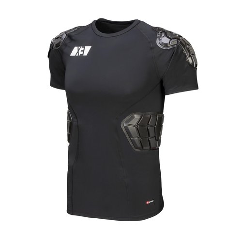 G-Form Men's Pro-X3 Short Sleeve Shirt - Protective Baselayer Shirt for Biking - Breathable Padded Compression Undershirt & Shoulder Protection - Breathable Bike Armor - Black, Adult Small