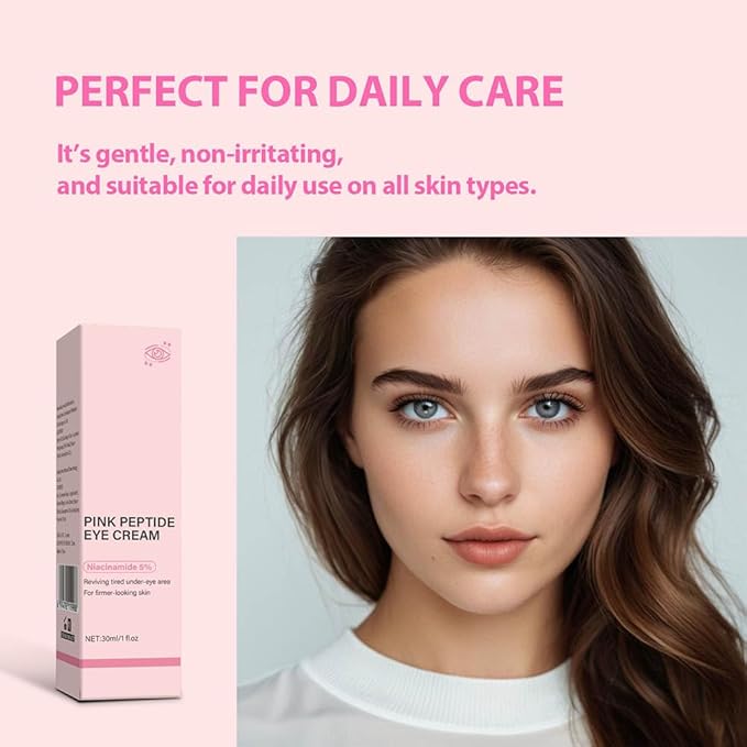 Pdrn Pink Peptide Serum, Pdrn Eye Cream, With Niacinamide and Purity Retinol for Fine Lines, Uneven Skin Tone (Peptide Eye Cream Hydrating & Firming for Dark Circles 2PCS)