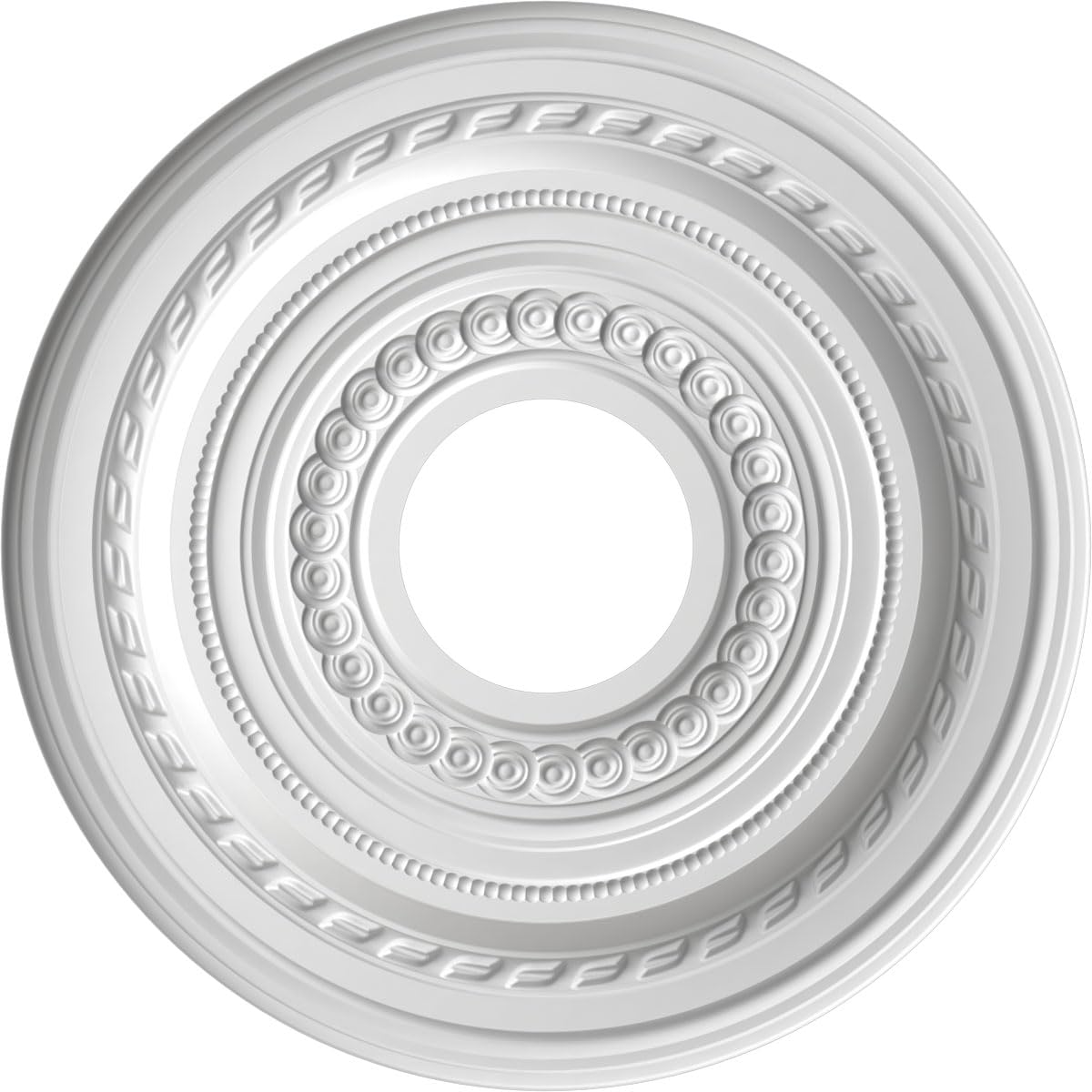 Ekena Millwork Cmp13Cocdc Cole Thermoformed Pvc Ceiling Medallion (Fits Canopies Up To 4 1/4), 13Od X 3 1/2Id X 3/4P, Metallic D