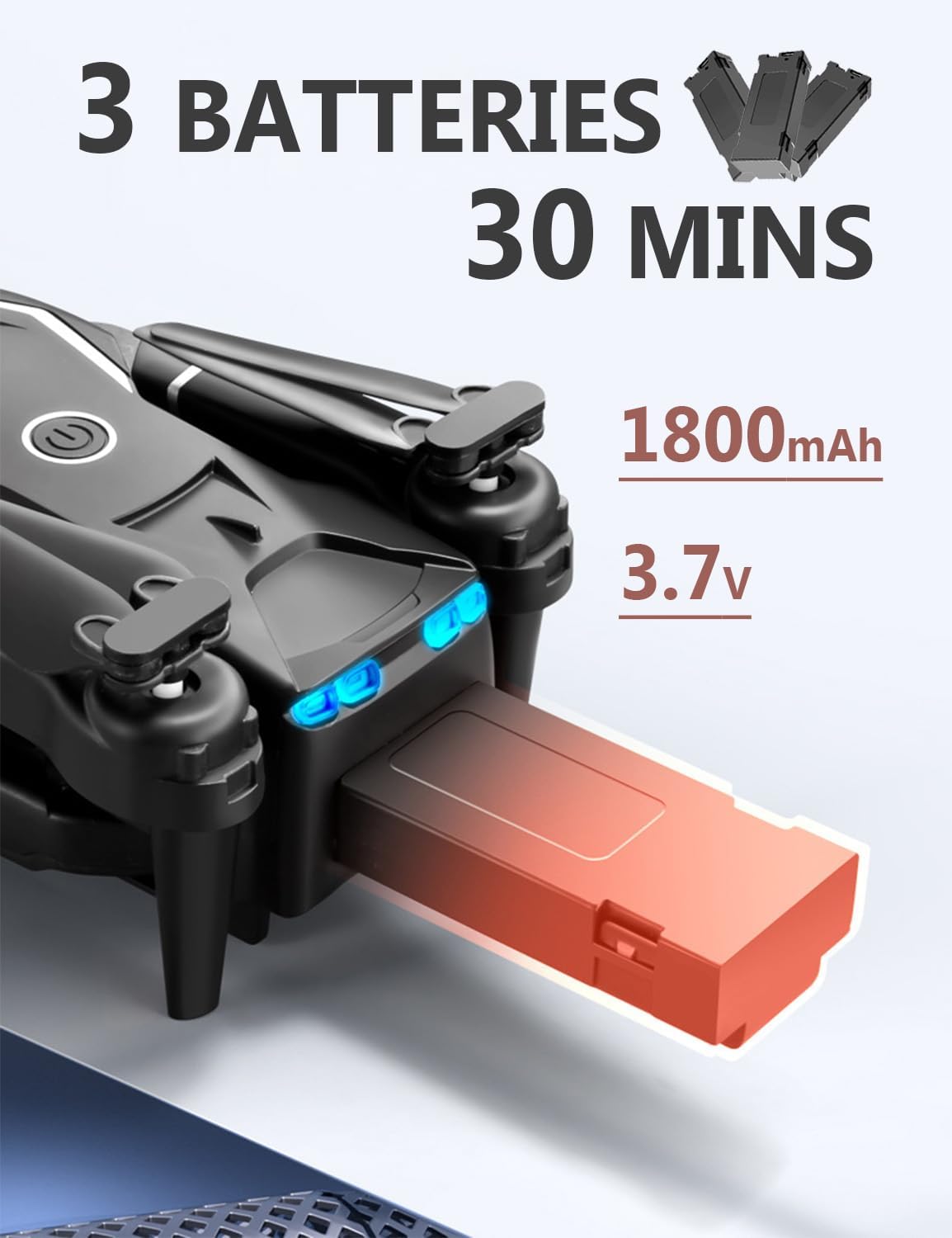 FLYVISTA Cool Mini Drone with Camera for Kids Adults Beginners, 1080P FPV Camera Remote Control Drone for Kids with 3 Batteries, One-Click Take Off/Landing, Altitude Hold, Headless Mode, 360° Flips, 3-Gear Speeds , Emergency Stop, Toys Gifts for Kids