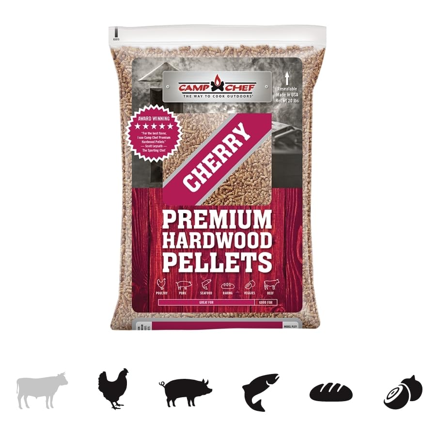 Camp Chef PLCY Cherry Premium Hardwood Smoking Cooking Pellets, 20-Pound